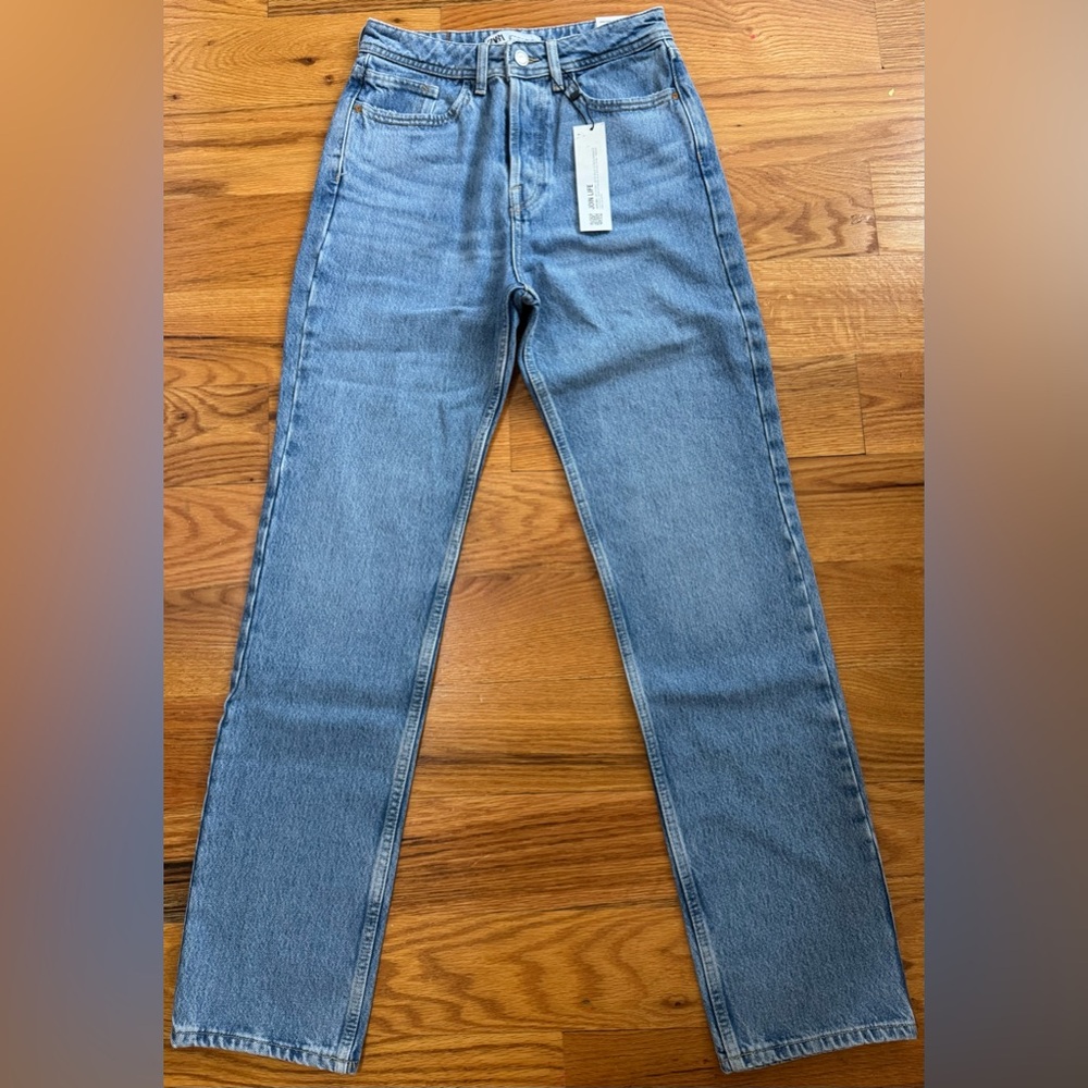 ZARA HIGH RISE Z1975 STRAIGHT LEG JEANS / REF.